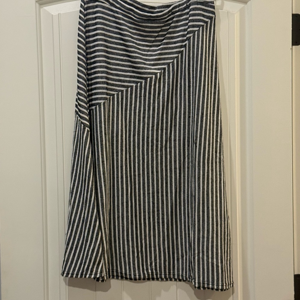 Sunday in Brooklyn Asymmetrical Black and White Striped Skirt
